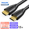 飞利浦(PHILIPS)HDMI线2.0版4K数字高清线1.5米 3D视频线工程级笔记本电脑机顶盒电视投影仪显示器数据连接线