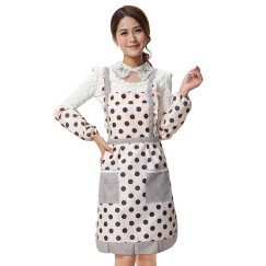 尚烤佳 围裙 韩版公主围裙 工字背家居围裙 厨房烘焙围裙 带套袖
