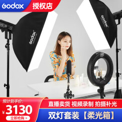 神牛（Godox）SL150III三代直播补光灯影棚儿童拍照录像视频LED柔光灯160w常亮摄影灯 【5】SL150W三代两灯套装（视频录制）