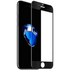 ESCASE 苹果iPhone8/7Plus钢化膜 全屏覆盖 Apple iPhone 8/7plus玻璃膜 5.5英寸手机屏幕贴膜 全屏贴合 黑色