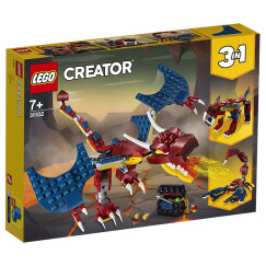 乐高LEGO创意百变三合一系列男孩儿童拼装恐龙飞机赛车积木玩具礼物 31102喷火龙（7岁+,234粒）