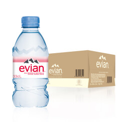 依云法国原装进口 evian矿泉水 330ml*24瓶 整箱装