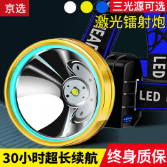 暗月 强光头灯远射充电超长续航亮防水头戴LED夜钓手电筒矿户外钓鱼灯 白光激光式超亮9900W 15小时持久续航