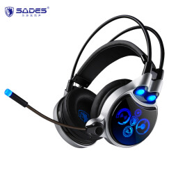 赛德斯（Sades）SA908 头戴式物理7.1声道游戏耳机 台式电脑USB电竞耳麦 震动游戏耳机 绝地求生吃鸡耳机