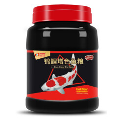 DEERA锦鲤鱼粮 金鱼锦鲤饲料 增色增红鱼食热带鱼发财鱼 3mm黑瓶超能螺旋藻中粒1.2kg