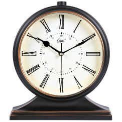 康巴丝（Compas）挂钟古典欧式座钟表复古客厅装饰台钟创意卧室床头时钟石英钟 3020罗马盘黑金
