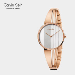 CK卡文克莱（Calvin Klein）Drift 印记系列手表 银盘金色手镯钢带石英女表 K6S2N616