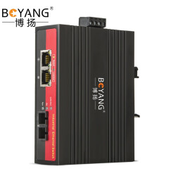 博扬（BOYANG）BY-GG102S工业级光纤收发器 千兆一光二电单模双纤以太网交换机 SC接口25公里DC12～58V