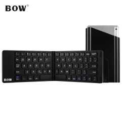 航世（B.O.W）HB022A 折叠无线蓝牙键盘 ipad平板手机电脑通用办公小键盘 黑色