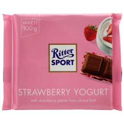 瑞特滋（RITTER SPORT） 德国进口瑞特斯波德运动巧克力100g排块 草莓酸奶味夹心巧克力100g