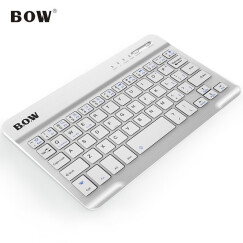 航世（B.O.W）HB028 无线蓝牙键盘 超薄便携iPad平板手机电脑办公小键盘 白色小号