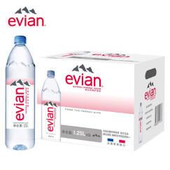 法国原装进口 依云（evian）天然矿泉水 1.25L *12瓶 整箱（新老包装替换，随机发货）