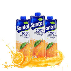  帕玛拉特圣涛 100%橙汁 1L*3盒 果蔬汁 饮品 意大利进口饮料 果汁饮品 春游必备