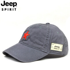 JEEP 吉普帽子 红色经典五角星 男女遮阳帽户外运动休闲帽棒球帽棉百搭帽子JP18046 灰色 可调节