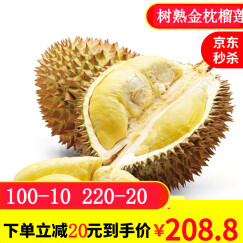 泰国进口金枕头榴莲 树熟锁鲜榴莲水果生鲜2.5-3.5kg