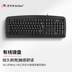 双飞燕（A4TECH） KB-8PS2 键盘 有线键盘 办公键盘 防溅水 PS2接口台式机专用 黑色