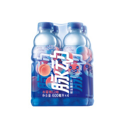 脉动升级 水蜜桃口味 600ml *4瓶连包 维C果汁水低糖纤维维生素运动功能饮料 吴亦凡代言