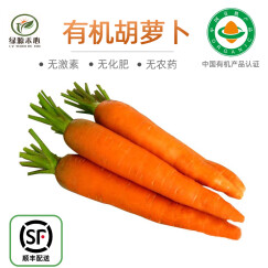 绿源禾心 有机新鲜胡萝卜 新鲜蔬菜 约500g 有机蔬菜认证 生鲜套餐 配送 【顺丰速运】