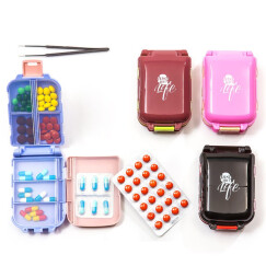 JAJALIN 小药盒 家庭旅行便携大容量分药品收纳盒 颜色款式随机