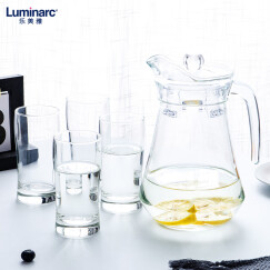 乐美雅（Luminarc）法国弓箭家用玻璃杯 凉水壶果汁杯水杯 1.3L鸭嘴壶水具五件套 G6200