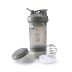BlenderBottle 组合款蛋白粉摇摇杯健身运动水杯带搅拌球 灰色约650ml