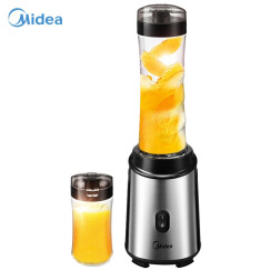 美的（Midea）榨汁机便携双杯迷你果汁机 不锈钢机身 家用榨汁杯料理机搅拌机WBL2501A