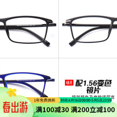 目匠 防辐射眼镜框 近视眼镜男女款防蓝光护目镜全框超轻TR眼镜架 170 镜架(备注颜色)+1.56变色片