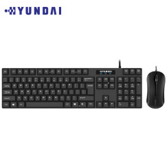 现代（HYUNDAI）有线键鼠套装 台式机专用键盘鼠标套装 电脑键盘鼠标 黑色 MA71