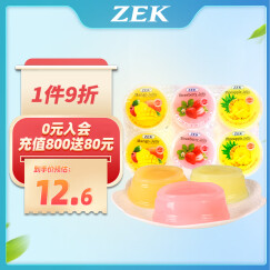 Zek马来西亚进口果冻 混合水果味果冻果冻6连杯 儿童休闲零食510g