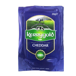 金凯利（KERRYGOLD）爱尔兰进口切达干酪 200g一包（淡味 干酪） 烘焙原料 早餐 面包