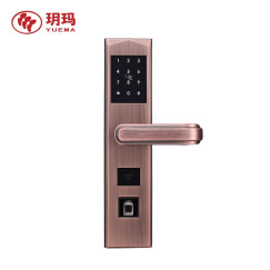 玥玛 （YUEMA）智能指纹锁家用磁卡开锁多功能电子密码防盗门锁FP-V520 红古铜（标准版）三年质保+免费安装