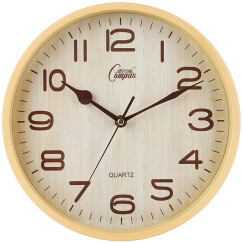 康巴丝（Compas）挂钟 创意简约钟表客厅石英钟表挂墙时钟 c2855 竹木