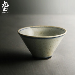九土手绘青花小茶杯仿明代复古斗笠杯主人功夫茶艺日式茶道品茗杯 单杯