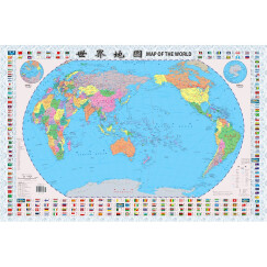 2022年 世界地图 84*57厘米 纸质折叠 中英文对照墙贴图