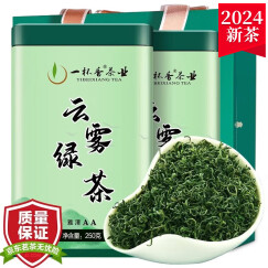 一杯香2024新茶云雾绿茶2盒共500g茶叶日照足浓香型嫩芽毛尖春茶送礼袋