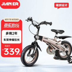 【可加长】健儿（jianer）儿童自行车男女小孩单车2-3-4-6-8岁脚踏车 经典款-香槟金(后轮碟刹) 14寸