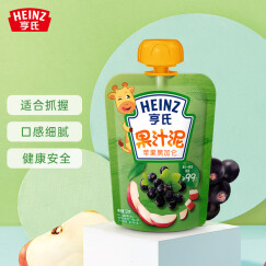 亨氏 (Heinz) 4段 宝宝辅食 婴儿辅食 宝宝零食 果泥 果汁泥 佐餐泥 乐维滋苹果黑加仑果泥 120g(1-3岁适用)