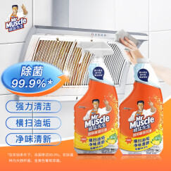 威猛先生（Mr Muscle）油污清洁剂（500g+150g）*2瓶 柠檬香厨房重油污抽油烟机清洁剂