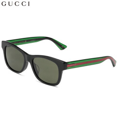 GUCCI 古驰 eyewear 亚洲版墨镜 休闲生活太阳镜男 GG0044SA-002 黑色镜框墨绿色镜片 53mm