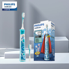 飞利浦(PHILIPS) 电动牙刷 儿童声波震动(自带刷头*2)（标准/迷你刷头随机发货） HX6312/05