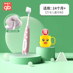 好孩子（gb）宝宝指套牙刷儿童牙刷儿童婴儿牙刷1岁2岁儿童牙膏新生儿护齿啫喱 粉色万毛牙刷两岁以上适用