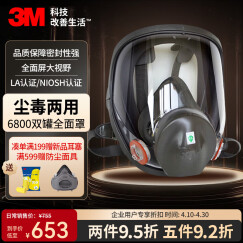 3M6800防毒面具全面具 可搭配6000系列滤毒盒 1个装