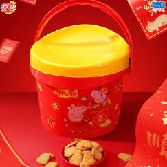小猪佩奇 快乐家族 牛奶曲奇饼干 新年儿童礼盒 500g 颜色随机发货