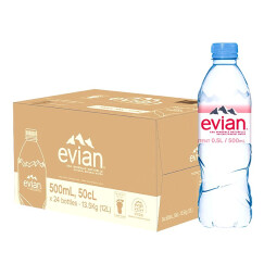 依云矿泉水500ml整箱24瓶天然饮用水法国进口依云水 新日期 包装随机