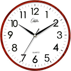 康巴丝（COMPAS）挂钟 创意简约钟表客厅石英钟表挂墙时钟 c2855 咖木色