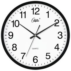 康巴丝（Compas）挂钟时尚卧室客厅办公时钟日历挂表简约创意石英钟表 2941黑白直径30cm