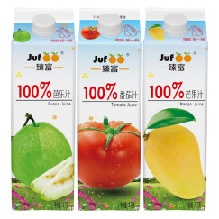 臻富（jufoo） 100%果汁好喝营养健康不加糖纯果汁饮品饮料整箱 1KG*6瓶混装3种口味整箱