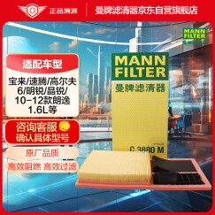 曼牌（MANNFILTER） 空气滤清器空气滤芯空滤C3880M宝来速腾高尔夫6POLO朗逸晶锐明锐