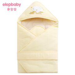 象宝宝（elepbaby）婴儿抱被 新生儿宝宝多功能睡袋春秋全棉针织襁褓包被90X90CM（可爱小猪黄色）