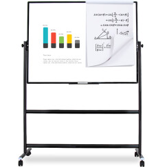 AUCS 移动白板支架式黑板120*90cm 双面写字板家用办公室教学大白班看板教室用可移动带支架